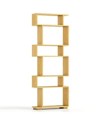 Sugift 6-Tier Geometric Bookshelf with 2 Anti-Tipping Kits for Home Office