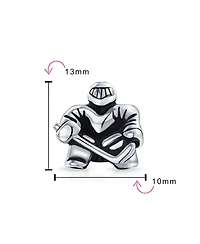 Bling Jewelry Ice Hockey Goalie Sports Team Charm Bead .925 Sterling Silver for Bracelet