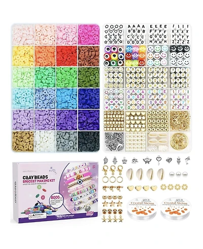 Gnuadz Clay Beads Bracelet Making Kit Letter Charms Friendship Crafts Gifts Ages 8-12