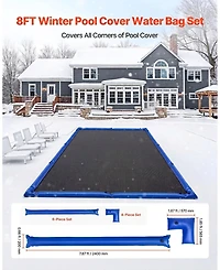 Sugift 6-Pack 8 ft Pool Cover Water Bags Leakproof Pvc for Winter Use