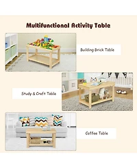 Gouun Solid Wood Kids Multifunctional Activity Play Table