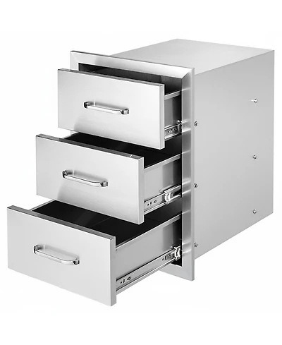 Gouun Stainless Steel Triple Bbq Drawers, Flush Mount