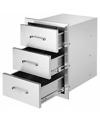 Gouun Stainless Steel Triple Bbq Drawers, Flush Mount