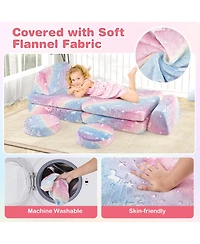 Sugift Modular Kids Play Couch Set Glow in the Dark with Portable Handles