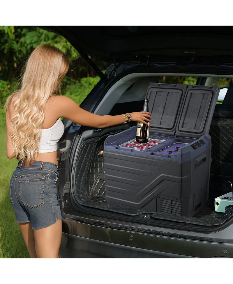 Mecale 40 Liter Portable Car Refrigerator Dual Zone 12V for Outdoor and Rv