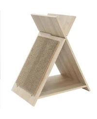 Cozito Cat Scratcher 21 in Wooden for Claw Care and Furniture Guard