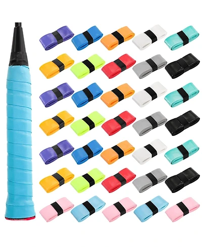 Aronkl 36 Pieces Colorful Tennis Racket Grip Tape Anti Slip Absorbent for Pickleball Squash Badminton