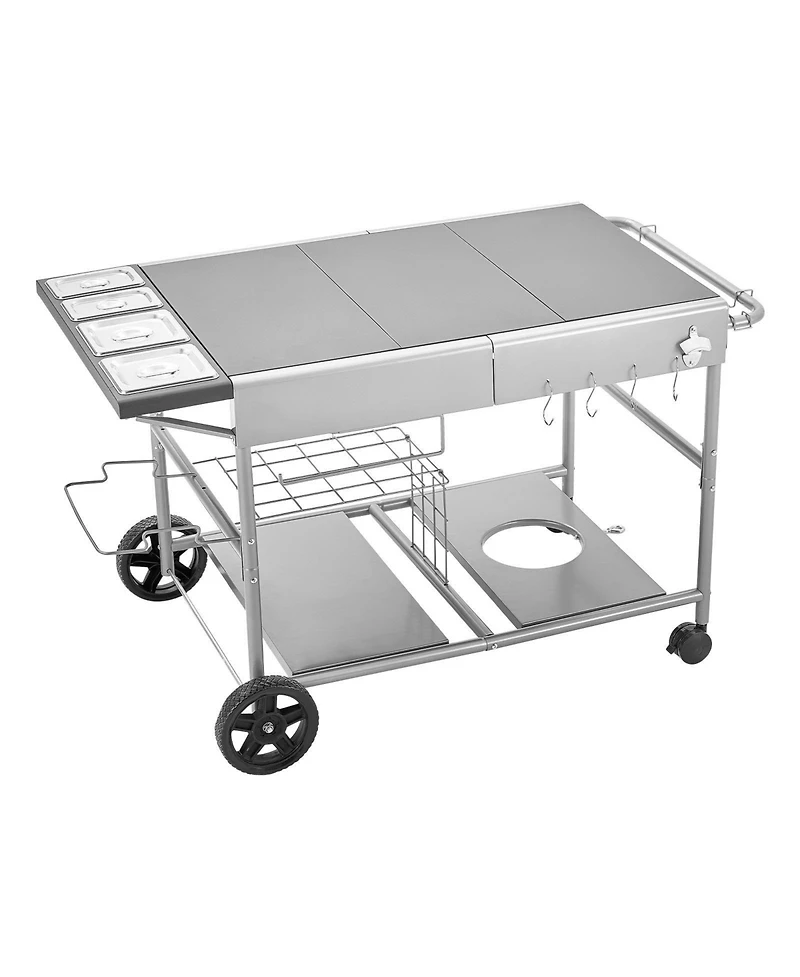 Ecooso Outdoor Grill Cart 36x23 Inch Tabletop with Spice Containers