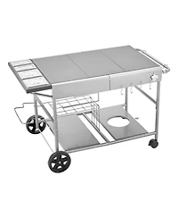 Ecooso Outdoor Grill Cart 36x23 Inch Tabletop with Spice Containers