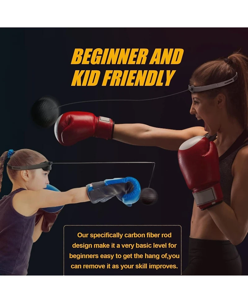 Hikeen Boxing Reflex Ball Mma Boxing Equipment 2 Difficulty Levels Adjustable for Adults and Kids Agility Training Punching Speed