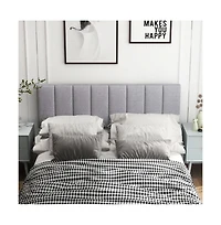 Gouun Linen Upholstered Headboard with Adjustable Width and Solid Wood Legs