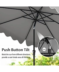 Sugift 9 Feet Patio Umbrella with Crank Handle and Push Button Tilt