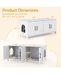 Cozito Cat Litter Box Enclosure 48 in Barn Door for 2 Cats