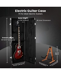 Yescom Universal Rectangular Electric Guitar Hard Case with Folding Guitar Stand