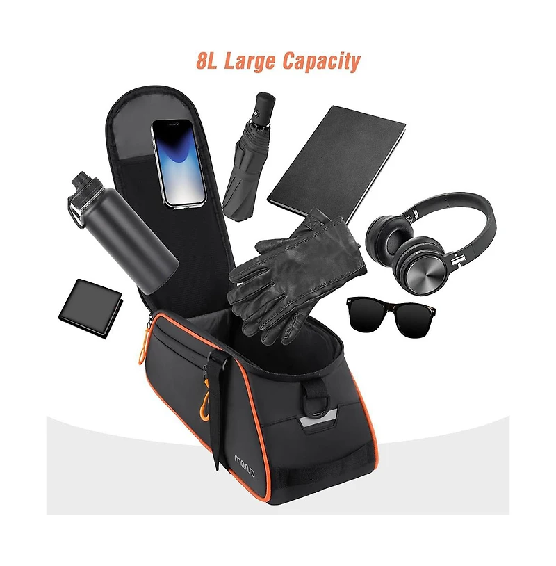 Hikeen Bike Rack Bag 8L Waterproof Bicycle Rear Trunk Bag Compact Cycling Storage with Shoulder Strap for Commuting Travel