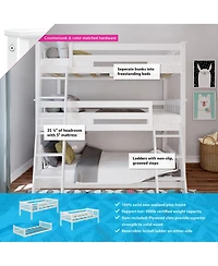 Max & Lily Twin Triple Bunk Bed Frame