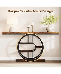 gaomon 55" Entryway Table, 5-Tier Console Tables for Entryway, Industrial Narrow Sofa Tables with Storage for Living Room