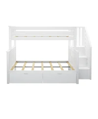 Max & Lily Twin over Full Staircase Bunk Bed with Storage Drawers