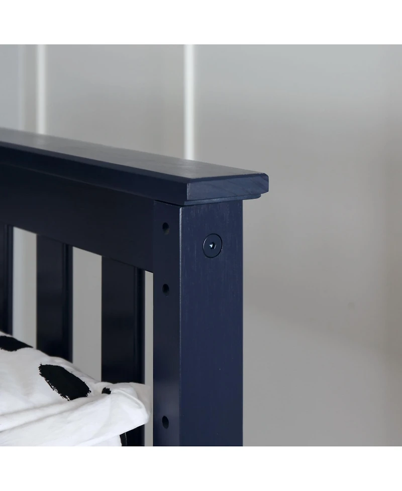 Max & Lily Twin Bed Frame with Headboard, Solid Wood Platform for Kids