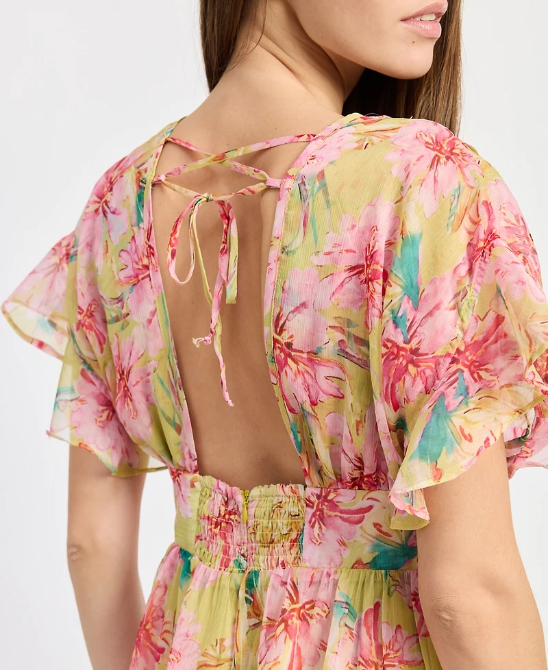 En Saison Women's Short-Sleeve V-Neck Mini Dress