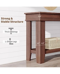 gaomon Console Table with Drawers, Wooden Rectangular Entryway Table Open Storage Shelf, Sofa Table Behind Couch, Farmhouse Entry Foyer Table