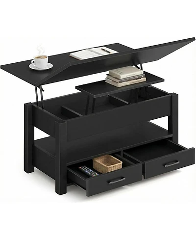 gaomon Lift Top Coffee Table with Storage, Multi-Function Convertible Coffee Table for Living Room