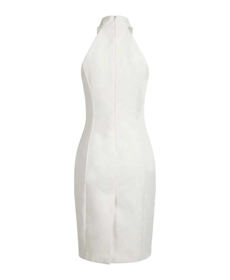 Ivonne Women's High Neck Cotton Mini Dress