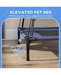 Aostirmotor 30" Elevated Dog Cot, Uv protection canopy, breathable cooling, portable foldable, sturdy raised design