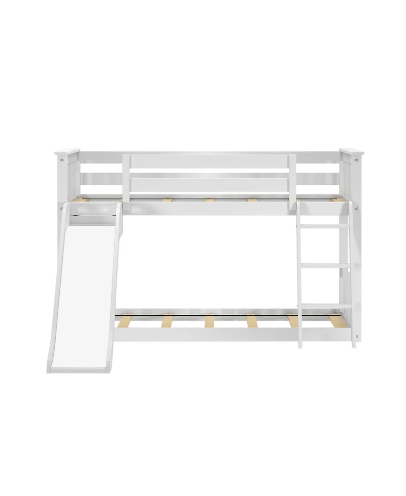 Max & Lily Low Bunk With Easy Slide and Orange Camper Van Curtain