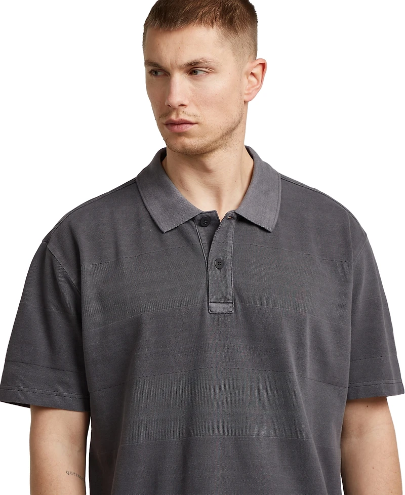 G-Star Raw Men's Washed Jacquard Relaxed-Fit Polo Shirt