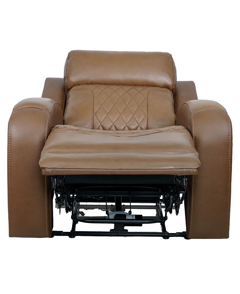 Niccy Leather 41.75" Power Motion Lay Flat Recliner