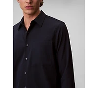 Calvin Klein Men's Collared Neck Long-Sleeve Shirt