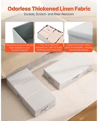 Gouun Foldable Under-Bed Storage Containers with Lids, 48L, 31.7 x 15.9 x 6.1 in, 2 Pack