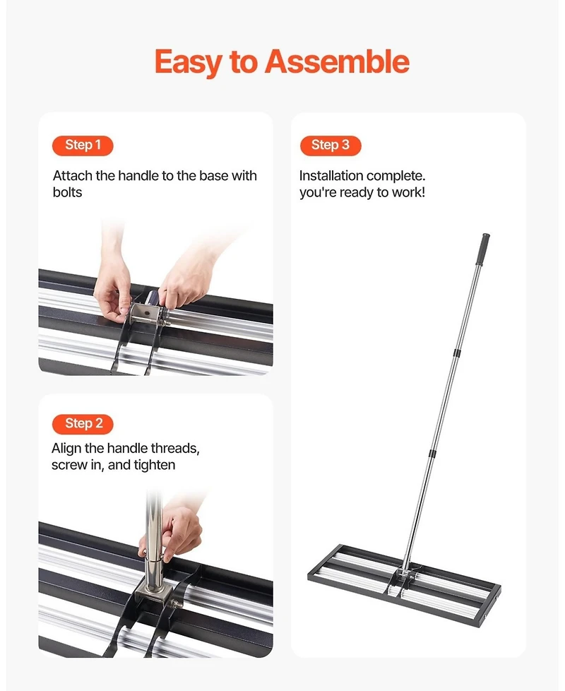 Sugift Updated Lawn Leveling Rake, Stainless Steel for Yard and Golf Course