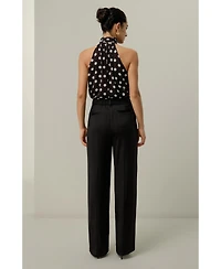 Lilysilk Women's Double Faced Charmeuse Silk Straight Leg Pants