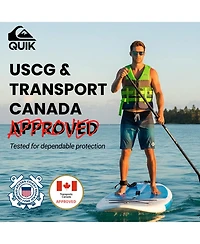 Quiksilver Uscg Approved Adult Life Jacket, Lightweight Epe Foam and Quick-Release Buckles for Fishing Boating Kayaking