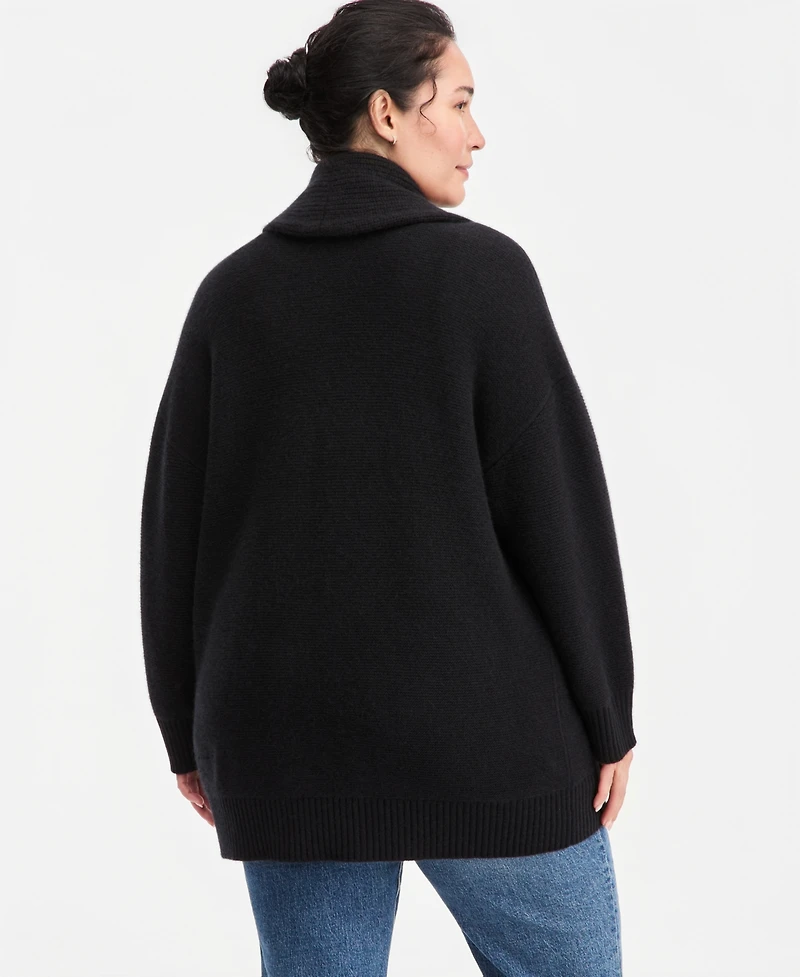 Charter Club Plus 100% Cashmere Shawl-Collar Cardigan, Macy's Exclusive