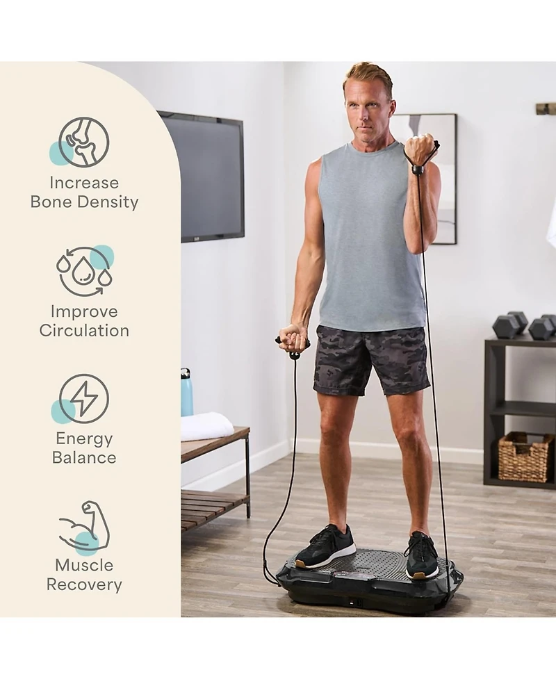 LifePro Vibration Plate Machine – Whole Body Workout w/ Loop Bands for Weight Loss & Toning