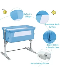 Gouun Portable Baby Bedside Bassinet Sleeper with 4 Adjustable Heights