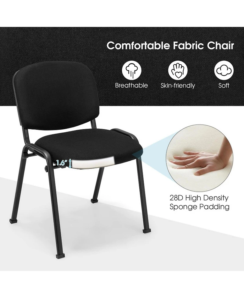 Gouun Stackable Padded Conference Chair Set of 2 with Metal Frame