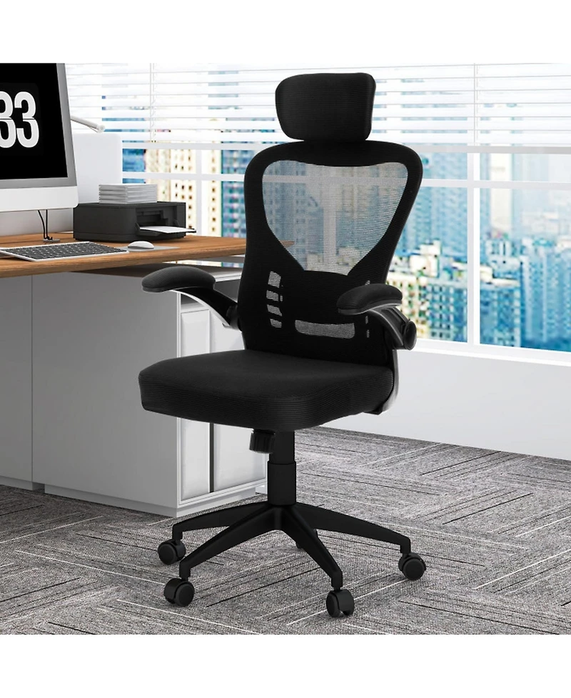 Gouun Ergonomic Mesh Office Chair with Adjustable Headrest, Lumbar Support and Flip-Up Arms