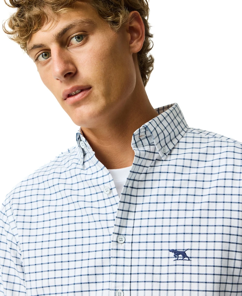 Rodd Gunn Men's Check Oxford 3 Long Sleeve Slim Fit Shirt