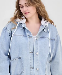 Madden Girl Trendy Plus Hooded Denim Jacket