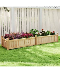 Sugift Divisible Raised Planter Box with Drainage and Fabric Liner