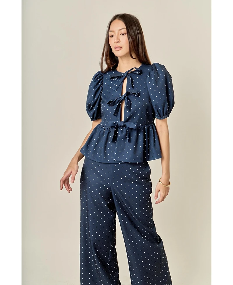 English Factory Women's Polka Dot Long Pants