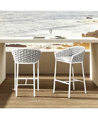 Mondawe Set of 2 Aluminum Outdoor 27.5" Bar Stool