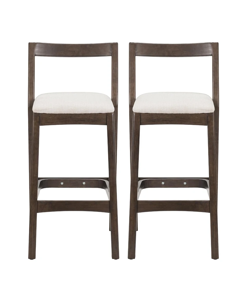 Rainsken Set of 2 Rubberwood Frame Cushion Counter Height Barstools