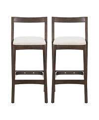 Rainsken Set of 2 Rubberwood Frame Cushion Counter Height Barstools