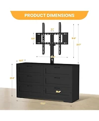 gaomon Tv Stand with Mount and Drawers Storage Fits 32/45/55/65/75/80 Inch TVs