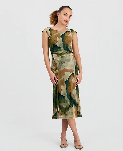 Connected Women's Mesh Cap-Sleeve Dress